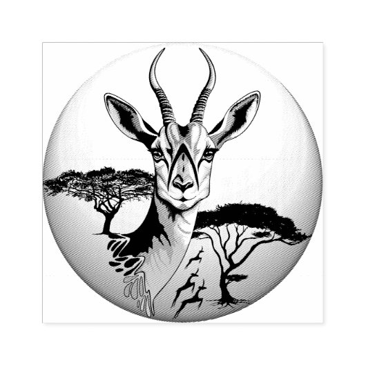 Gazelle African Antelope Wild Animal Gummistempel (Prägung)