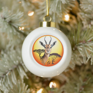 Gazelle African Antelope Wild Animal Keramik Kugel-Ornament