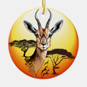 Gazelle African Antelope Wild Animal Keramik Ornament (Vorne)