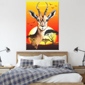 Gazelle African Antelope Wild Animal Leinwanddruck (Insitu (Schlafzimmer))