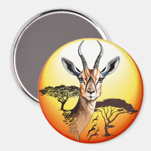 Gazelle African Antelope Wild Animal Magnet