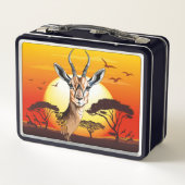 Gazelle African Antelope Wild Animal Metall Brotdose (Rückseite)