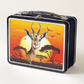 Gazelle African Antelope Wild Animal Metall Brotdose (Vorderseite)