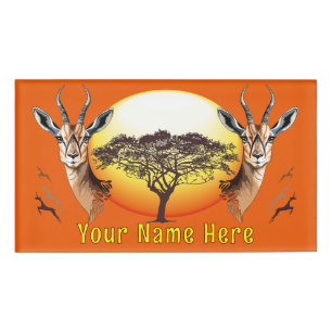 Gazelle African Antelope Wild Animal Namenschild