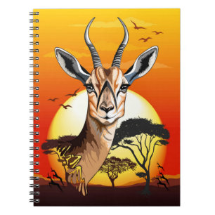 Gazelle African Antelope Wild Animal Notizblock
