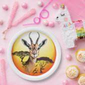 Gazelle African Antelope Wild Animal Pappteller (Party)