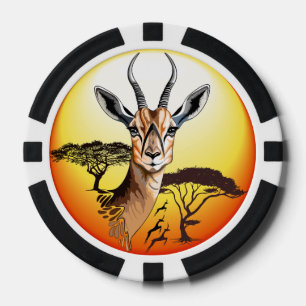 Gazelle African Antelope Wild Animal Pokerchips