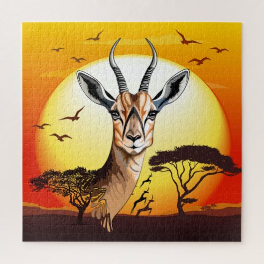 Gazelle African Antelope Wild Animal Puzzle (Vertikal)