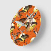 Gazelle African Antelope Wild Animal Runde Wanduhr (Winkel)