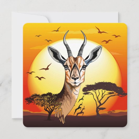 Gazelle African Antelope Wild Animal Save The Date (Vorderseite)