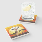 Gazelle African Antelope Wild Animal Steinuntersetzer (Seitenansicht)