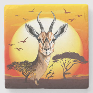 Gazelle African Antelope Wild Animal Steinuntersetzer
