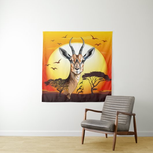 Gazelle African Antelope Wild Animal Wandteppich (Beispiel)