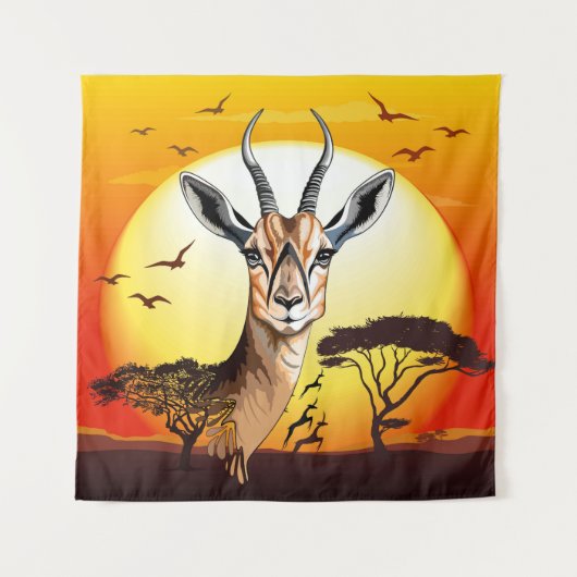 Gazelle African Antelope Wild Animal Wandteppich (Vorderseite)