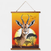 Gazelle African Antelope Wild Animal Wandteppich Mit Holzrahmen (Vorderseite)