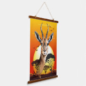 Gazelle African Antelope Wild Animal Wandteppich Mit Holzrahmen (Gewinkelt)