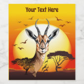 Gazelle African Antelope Wild Animal Weinetikett (Einzelnes Label)