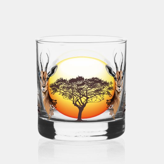 Gazelle African Antelope Wild Animal Whiskyglas (Vorderseite)