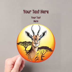 Gazelle Afrikanische Antilope Wildes Tier Acryleinladungen