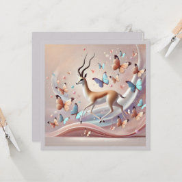 Gazelle and Butterflies Fantasy Art Einladung