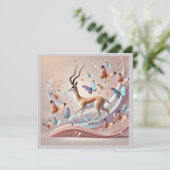 Gazelle and Butterflies Fantasy Art Einladung (Stehend Vorderseite)