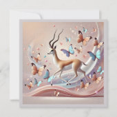 Gazelle and Butterflies Fantasy Art Einladung (Vorderseite)