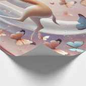 Gazelle and Butterflies Fantasy Art Geschenkpapier (Ecke)