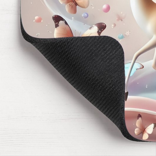 Gazelle and Butterflies Fantasy Art Mousepad (Ecke)