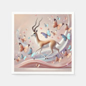 Gazelle and Butterflies Fantasy Art Serviette (Vorderseite)