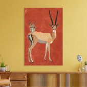 GAZELLE & ANTLER OWL LEINWANDDRUCK (Insitu (Wohnzimmer))