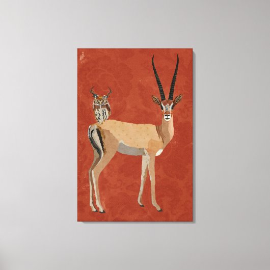 GAZELLE & ANTLER OWL LEINWANDDRUCK (Vorderseite)