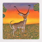 Gazelle bei Dämmerung Etiketten (Design 1)