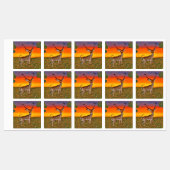 Gazelle bei Dämmerung Etiketten (Blatt)