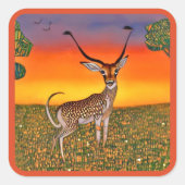 Gazelle bei Dämmerung Quadratischer Aufkleber (Vorderseite)