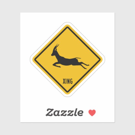 Gazelle Crossing Sign, Gazelle Xing Aufkleber (Blatt)