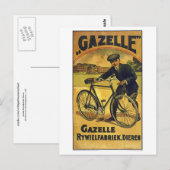 Gazelle Cycles Schönes Vintages Fahrradposter Postkarte (Vorne/Hinten)