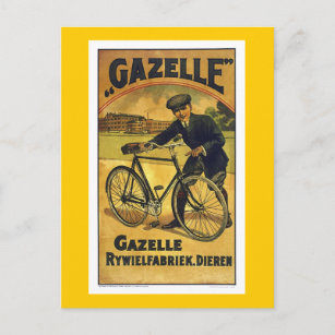 Gazelle Cycles Vintag Bicycle Poster Postkarte