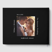 [GAZELLE] Elegante Schwarz-Weiß-Monochrome Hochzei Gästebuch (Rückseite)