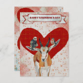 GAZELLE & FEATHERS VALENTINE'S Postcard Feiertagspostkarte (Vorne/Hinten)