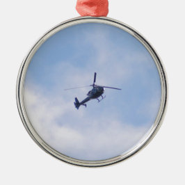 Gazelle Helicopter Silbernes Ornament