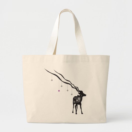 Gazelle mit Sternen Große Totttasche Jumbo Stoffbeutel (Vorne)