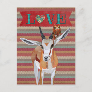 GAZELLE & OWL VALENTINSTAG-Postkarte Feiertagspostkarte