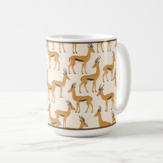 "GAZELLE PRINT" - 15 OZ. COFFEE MUG KAFFEETASSE (VorderseiteRechts)