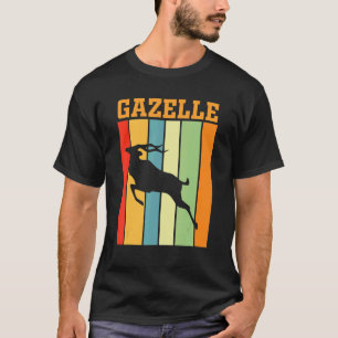 Gazelle Shadow Silhouette in Retro-Farben T-Shirt