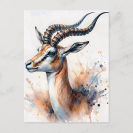 Gazelle Watercolor Portrait Postkarte
