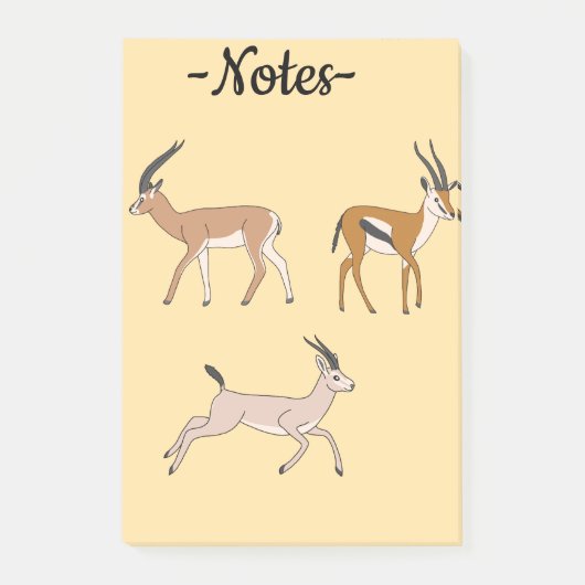 Gazellen Post-it Klebezettel (Vorderseite)
