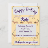 Gazelles Happy Birthday Einladung (Vorderseite)