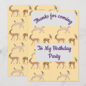 Gazelles Thank you  Einladung (Vorne/Hinten)