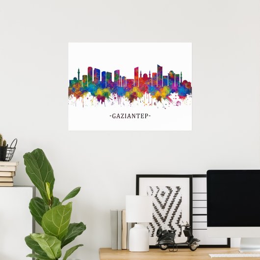 Gaziantep Turkey Skyline Poster (Heimbüro)