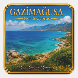 Gazimağusa Nordzypern Meer Reise Erinnerung Quadratischer Aufkleber